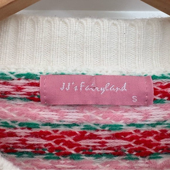 JJ Fairyland Knit Oversized Boxy Cropped Floral Cardigan S/M - Picture 6 of 7